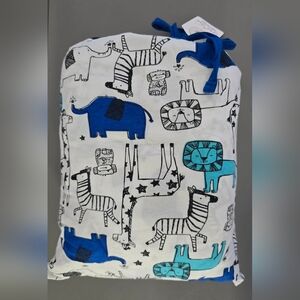 Little Star 100% Organic Cotton 3 Piece Safari Crib Bedding Set